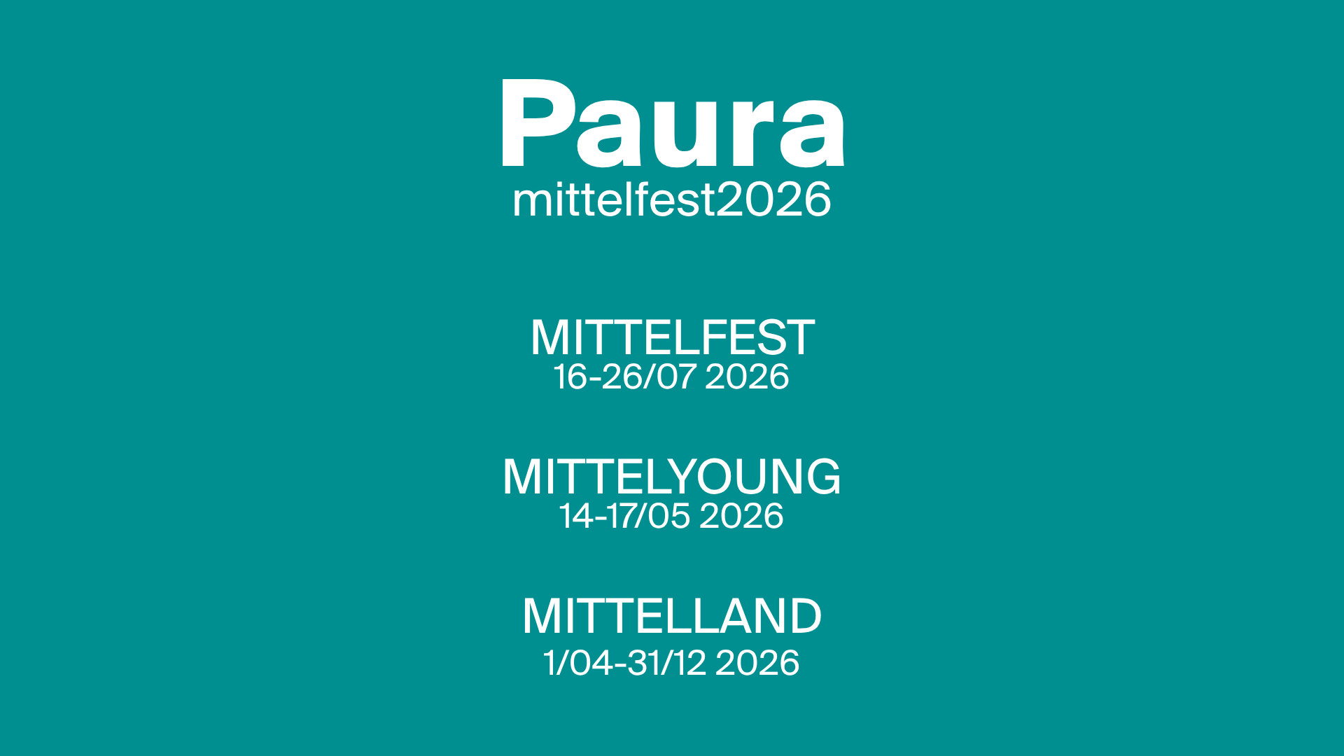 Artistic proposals for Mittelfest 2026